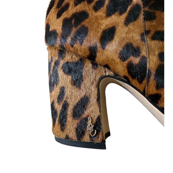 Sam Edelman Womens Size 8.5 Hilty Leather Calf Hair Animal Print Pointed Booties - Picture 7 of 8